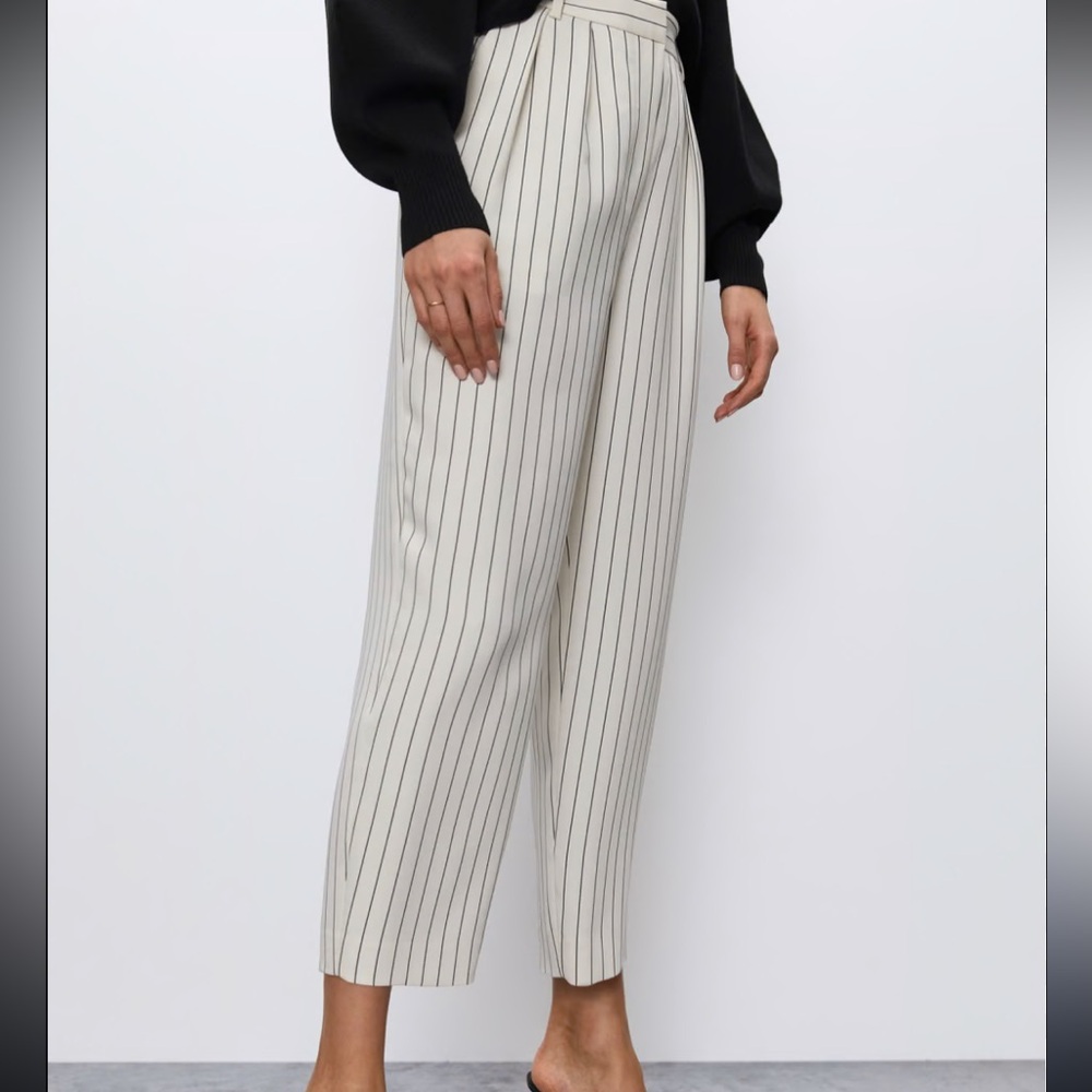 Aritzia Babaton Modesto Dress Pant - Taupe/White Color Size 6